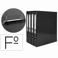 Liderpapel MD42, Porte-documents, Carton, Polyvinyl chloride (PVC), Noir, Mat