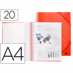 Liderpapel EC06, Project folder, A4, Rouge, Elastique, 310 mm, 240 mm
