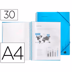Liderpapel EC09, Project folder, A4, Bleu, Elastique, 310 mm, 250 mm