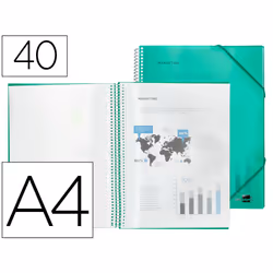 Liderpapel EC15, Project folder, A4, Vert, Elastique, 310 mm, 250 mm