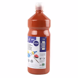 Liderpapel Gouache scolaire liquide lavable fermeture sécurité brillante coloris marron flacon, 1000 ml, Marron, Lavable, 1 p ...