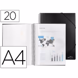 Liderpapel EC30, Project folder, A4, Noir, Elastique, 240 mm, 310 mm