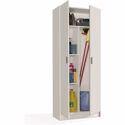 Armoire de rangement - DMORA - Charleston - 2 portes - Étagère à chaussures - Blanc