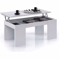 Table basse " Ora " - 100 x 50 x 43 cm - Blanc Brillant