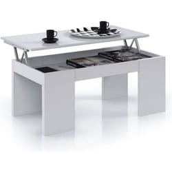 Table basse " Ora " - 100 x 50 x 43 cm - Blanc Brillant