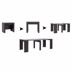 13Casa F00530102004, Forme rectangulaire, Table extensible, Gris, Maison, 6 pieds, Gris