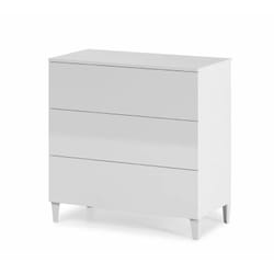 Commode " LOFT" 3 tiroirs avec piètement - 80 x 80 x 40cm - Blanc