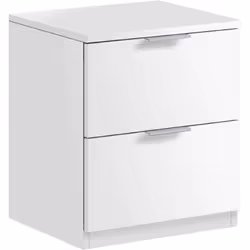 Incroyable table de chevet composée de deux tiroirs, parfaite pour n'importe quelle pièce grâce à son fini blanc (mat) Artik. ...