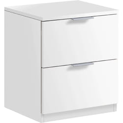 Table de chevet 2 tiroirs table de chevet chambre style moderne blanc mat 45x38x34 cm
