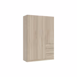 VESTIAIRE FULLERTON - Armoire de chambre à 3 portes et 3 tiroirs, Armoire avec 3 étagères et barre de cintre, cm 135x52h200,  ...