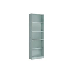 Forex - Bibliothèque linéaire avec cinq étagères, couleur vert d'eau, Dimensions 52 x 180 x 25 cm