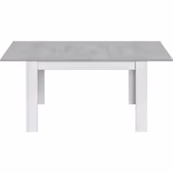 Table repas " Kenda " - extensible - 140/190 x 90 x 78 cm - Blanc / Gris