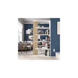 Voici une bibliothèque naturel et blanc NIMES qui sajoute à votre collection de meubles designs. La largeur modeste des plate ...