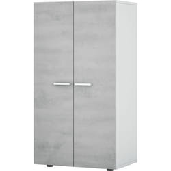 Meuble dentrée - meuble à chaussure - 2 portes - décor effet béton - L55 x  P36 x H103 cm - STAR