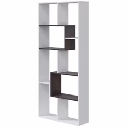 Bibliothèque multipositions "Kawa" - 7 cases de rangement - 180 x 80 x 25 cm - Blanc