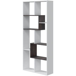 Bibliothèque multipositions "Kawa" - 7 cases de rangement - 180 x 80 x 25 cm - Blanc