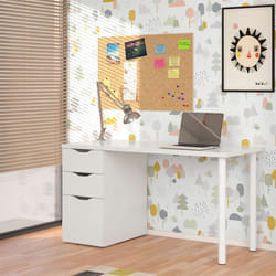 Hogar24 - Table de bureau Athena Desk Artik blanche 138 cm (largeur) x 74 cm (hauteur) x 60 cm (profondeur) - Artik blanc