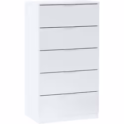 Description générale Cette commode à 5 tiroirs en blanc Artik est le meuble idéal pour organiser votre chambre ou tout autre  ...