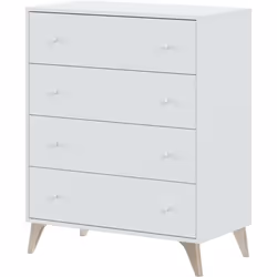 Commode "Sweet" - 4 tiroirs - 95 x 77.5 x 40 cm - Blanc