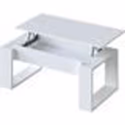 Table basse relevable - Mélaminé blanc - L 105 x P 55 x H 45 cm NOVA