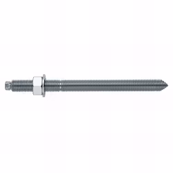 Tige filetée pour scellement chimique avec rondelle et écrou (M16 x 190 mm). Revêtement : zingué. Utilisation sur : béton, bé ...