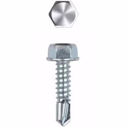 Vis autoperceuse - Tête hexagonale avec collerette estampée - Zingué 6,3 x 25 - Boite de 500