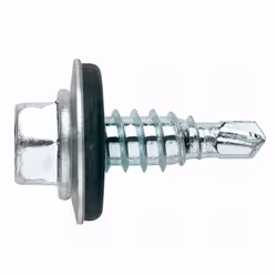 Vis autoperceuse, pointe foreuse réduite tête hexagonale 8 mm et rondelle vulcaniséeacier EPDM (4,8 x 16 mm). Revêtement : zi ...