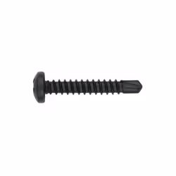 Vis auto-perceuses filetées à tôle et PVC - Tête bombée - Empreinte Phillips - Zinguée Noire 4,2 x 38 - Boite de 500