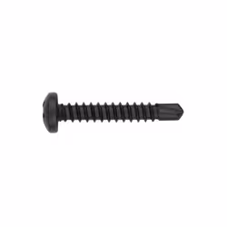 Vis auto-perceuses filetées à tôle et PVC - Tête bombée - Empreinte Phillips - Zinguée Noire 4,8 x 38 - Boite de 500