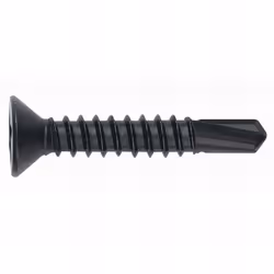 Vis autoperceuses, filetées à tôle et PVC avec tête fraisée. Empreinte PH. Dimensions : 4,8 x 38 mm. Revêtement : zingué noir ...