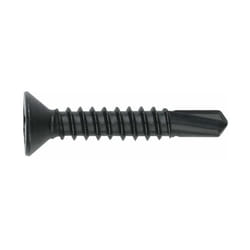 Vis auto-perceuses filetées à tôle et PVC - Tête fraisée - Empreinte PH - Zinguée Noire 3,5 x 13 - Boite de 1000