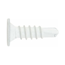 Vis auto-perceuses - filetées à tôle et pvc - Vis auoperceuse - tête extra plate et empreinte ph Blanc - Empreinte ph 4,2 x 23 - Boite de 500