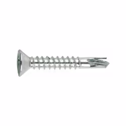 Vis auto-perceuses filetées à tôle pour la menuiserie PVC - Pointe foreuse pilote - Zinguée 3,9 x 16 - Boite de 1000