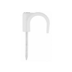Index - Boite de 100 - Crampon avec clou en acier zingué - Nylon Blanc 2 x 1,5