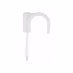 Boite de 100 - Crampon avec clou en acier zingué - Nylon Blanc 2 x 4