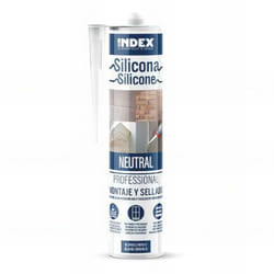 Index - 12 silicones neutre profesionnel pour matériaux lisses et poreux - 280 ml - transparent