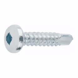 Vis auto-perceuses filetées à tôle et PVC - Tête bombée - Empreinte carrée - Zinguée 3,9 x 19 - Boite de 1000