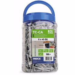 Cheville prémontée à frapper - Nylon 5 x 30 Ø5 - Seau de 500