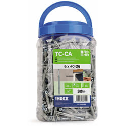 Index - Cheville prémontée à frapper - Nylon 6 x 40 Ø6 - Seau de 500