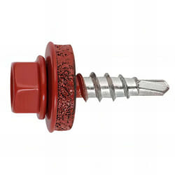 Index - 250 vis autoperceuses, tête hexagonale 8 rouge tuile 4,8 x 19 mm zingué spécial bac acier - AFRT144819