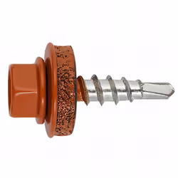 Vis autoperceuses acier-bois. Empreinte : SW8. Dimensions : 4,8 x 28 mm. Revêtement : Zingué RAL 8004. Utilisation sur : bois ...