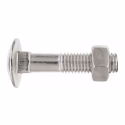 Vis tête ronde collet carré et écrou hexagonal - Zinguée M5 x 40 - Boite de 200