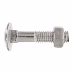 Vis tête ronde collet carré et écrou hexagonal - Zinguée M8 x 25 - Boite de 200