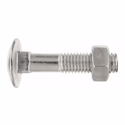 Vis tête ronde collet carré et écrou hexagonal - Zinguée M8 x 50 - Boite de 100