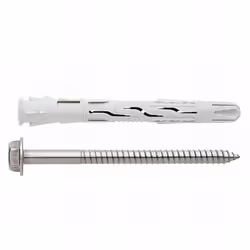 Cheville nylon universelle à haut rendement avec vis tête hexagonale inox A4 homologuée ATE Option 7 (8 x 100 mm D. 8 mm). Fa ...