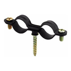 Index - Boite de 50 - Collier double noir pour gaz M6 avec vis à bois - Plastique 15 (M6) - Boite de 50