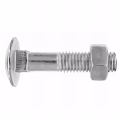 Vis filetage métrique avec tête ronde collet carré et écrou hexagonal. Empreinte : carrée (SQ). Dimensions : M10 x 60 mm. Rev ...