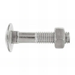 Index - 25 vis tête ronde M10 x 180 mm à collet carrées et écrou hexagonal, zingué