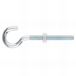Index - 100 crochets 5 x 37 mm à oellet ouvert, filetage métrique avec écrou, zingué