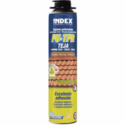 Mousse de polyuréthane pour la fixation de tuiles - Application avec pistolet - Couleur Tuile 750 ml - Boite de 12